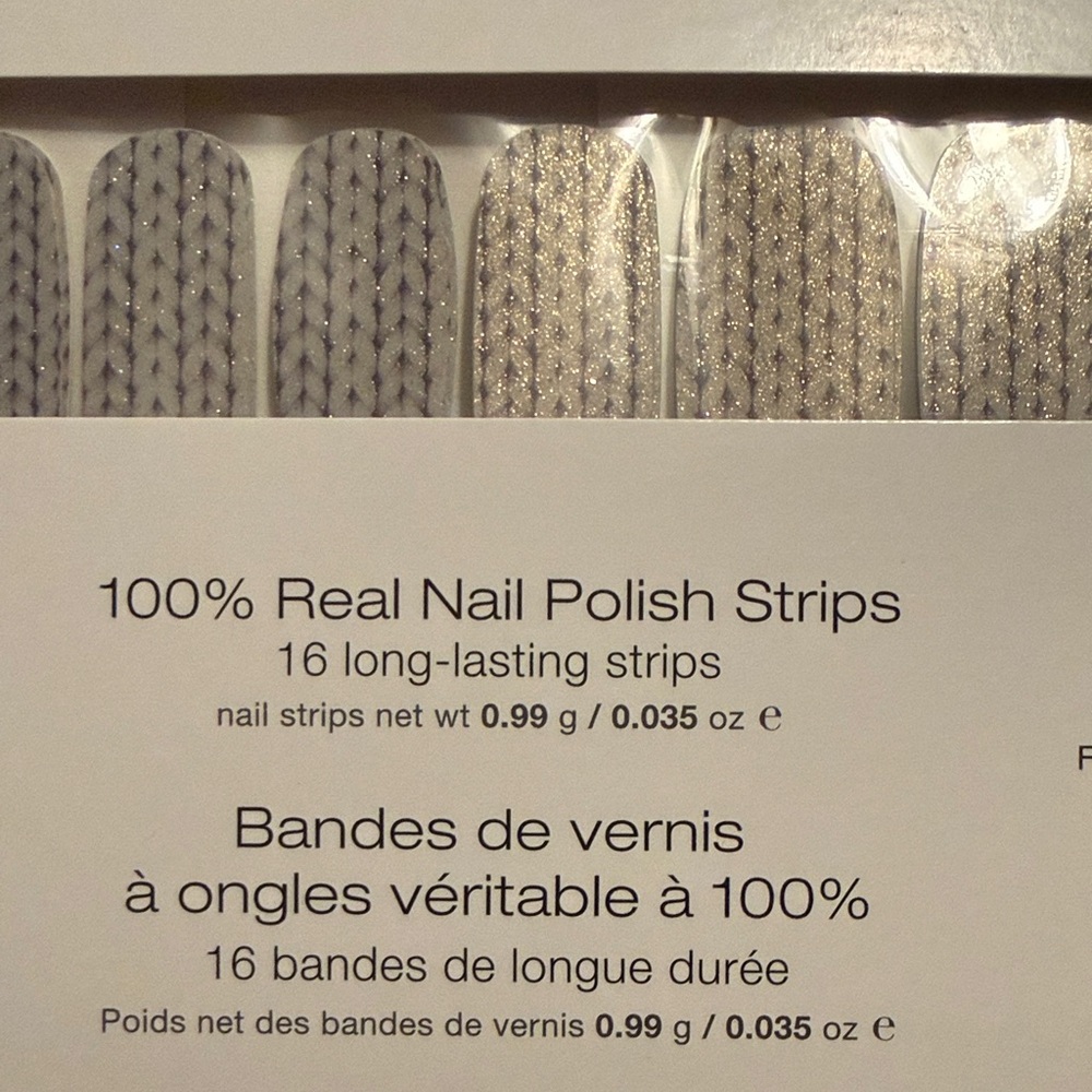 Glitter Silver Nail Polish Strips